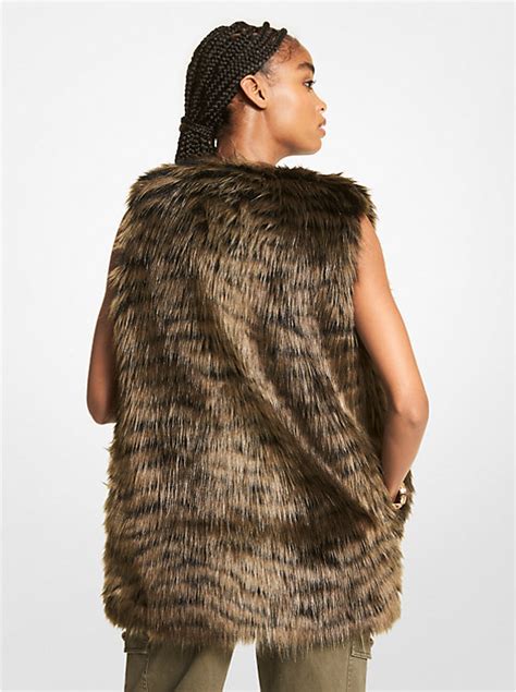 michael kors fur vest with gold chain|Michael Kors quilted fur vest.